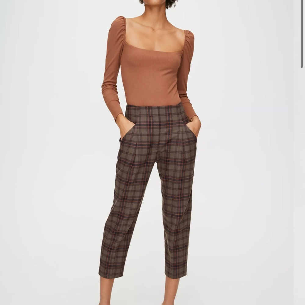 Aritzia Wilfred Chambery Pant Plaid Wool